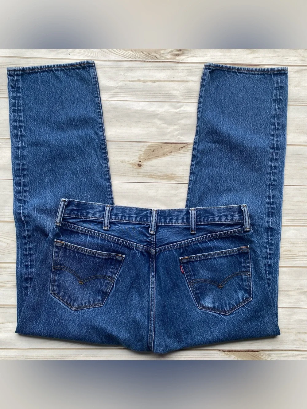Mens Levi’s 501 medium stone washed 100% cotton straight cut Classic unisex 38
